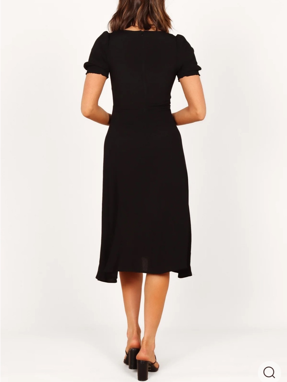 Elegant Black Midi Dress with Side Slit - Picture 4 of 8